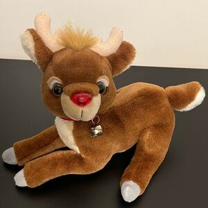 Vintage 1990 Applause Rudolph The Red Nosed Reindeer Plush